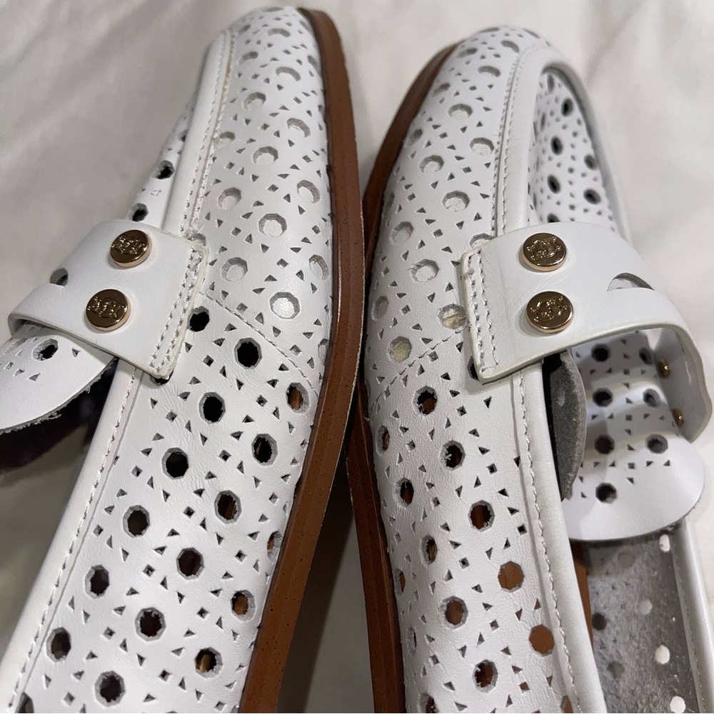 Dune London Glimmered Laser Cut Loafer ‎ In White Size 38 - Picture 8 of 15